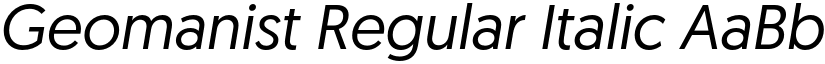 Geomanist Regular Italic font