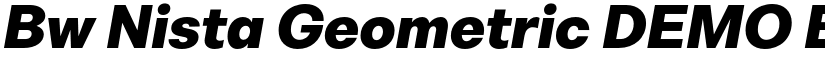 Bw Nista Geometric DEMO Black Italic font