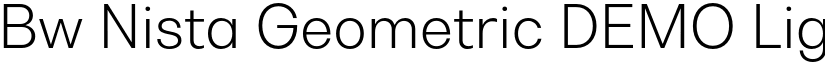 Bw Nista Geometric DEMO Light font