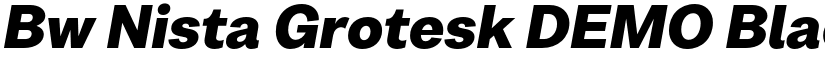 Bw Nista Grotesk DEMO Black Italic font