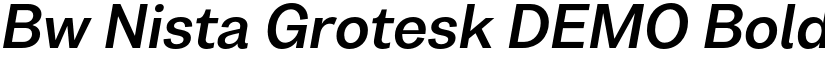 Bw Nista Grotesk DEMO Bold Italic font