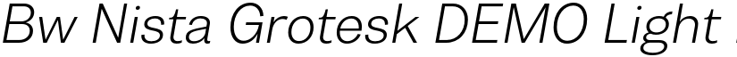 Bw Nista Grotesk DEMO Light Italic font