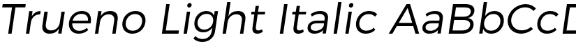 Trueno Light Italic font