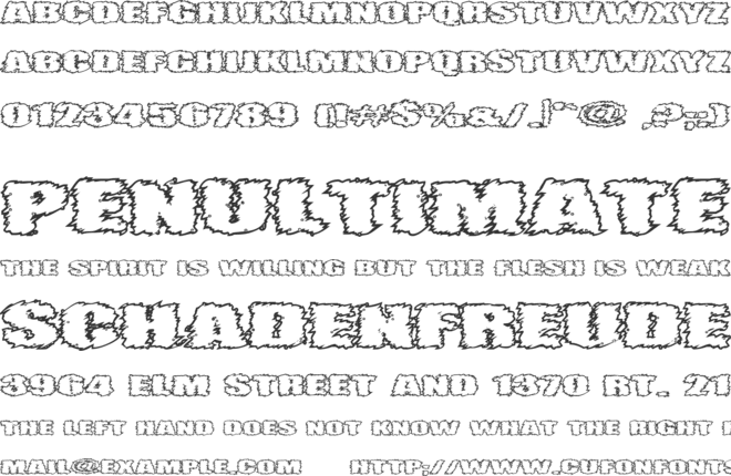 VTC Angora Chik font preview