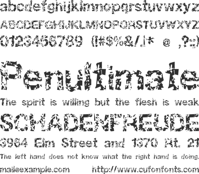DBE Oxygen font preview