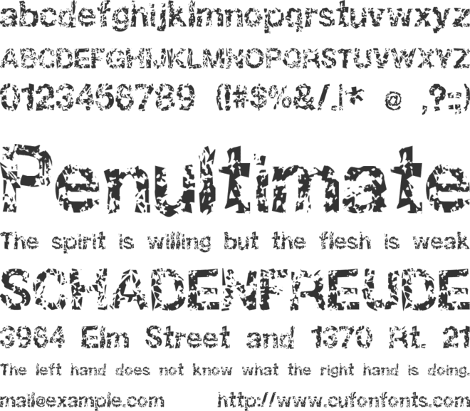 DBE Oxygen font preview