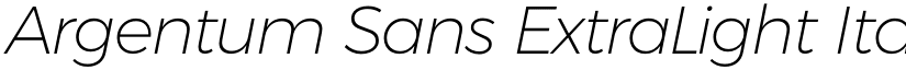 Argentum Sans ExtraLight Italic font