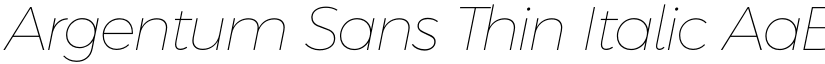 Argentum Sans Thin Italic font