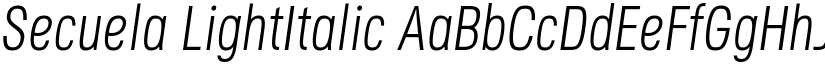 Secuela LightItalic (Variable) font