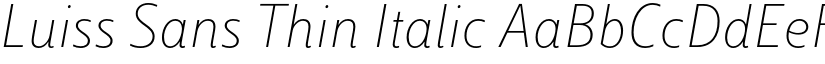 Luiss Sans Thin Italic font