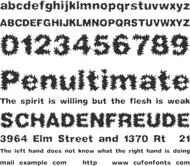 Frizzed BRK font preview