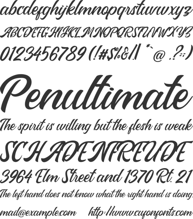 Miracle font preview