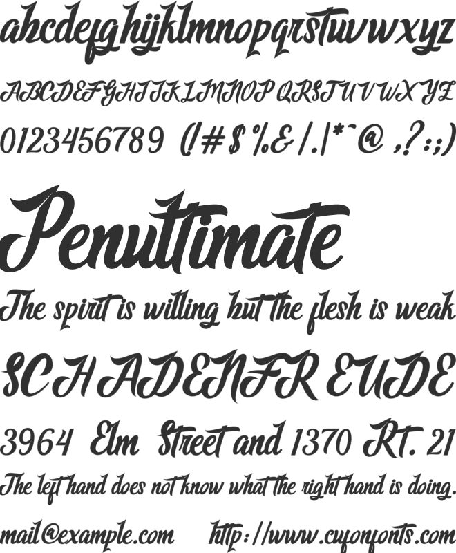 Adventure Script font preview
