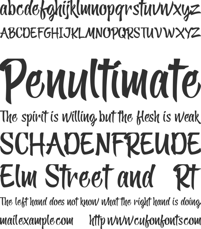 Yellow Ginger font preview