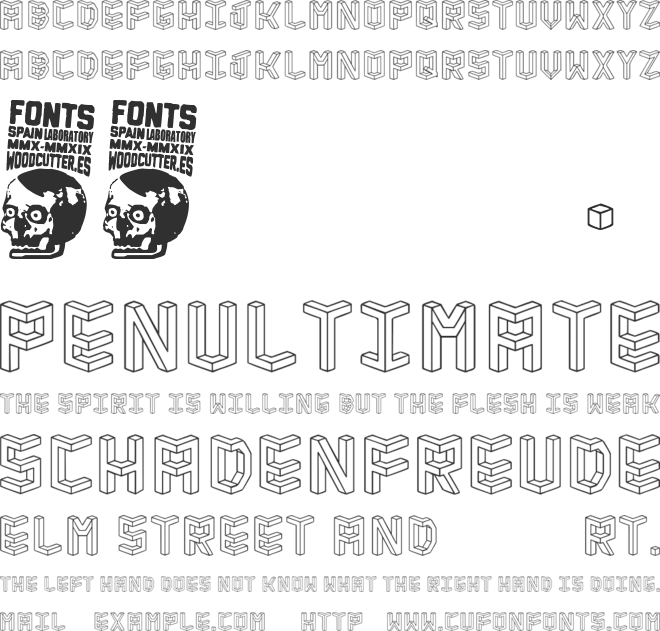 Isometria Club font preview