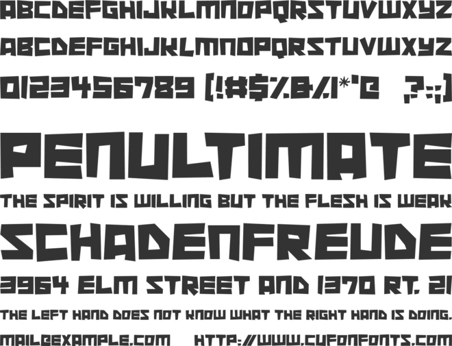 Cutout City font preview