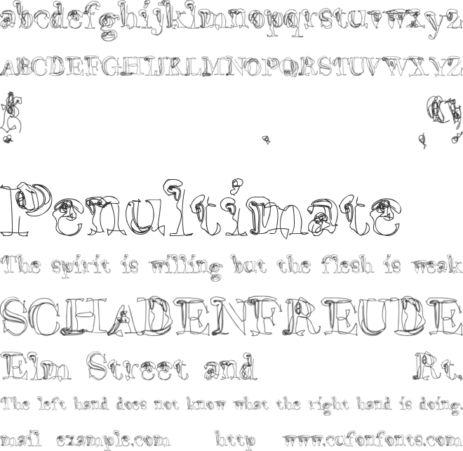 False Advertising font preview