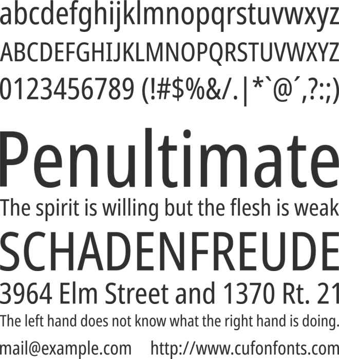 Avrile Sans Condensed font preview