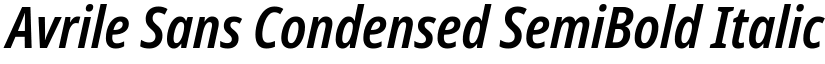 Avrile Sans Condensed SemiBold Italic font
