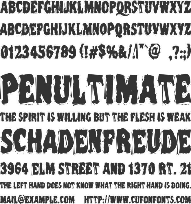 VTC Night of the dead corrupt font preview