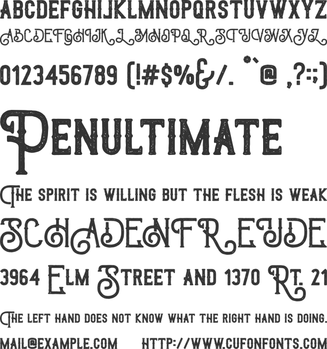 Triumph wheels rough font preview