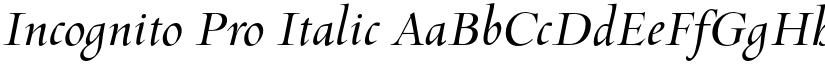 Incognito Pro Italic font