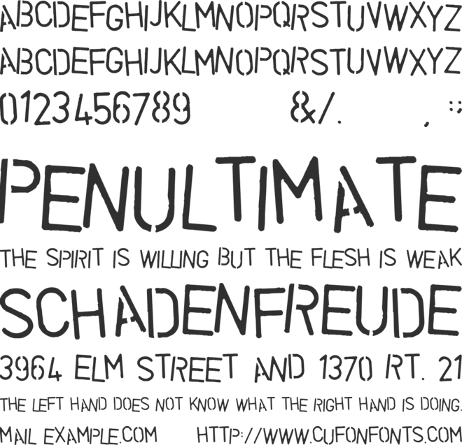 Vegetable font preview
