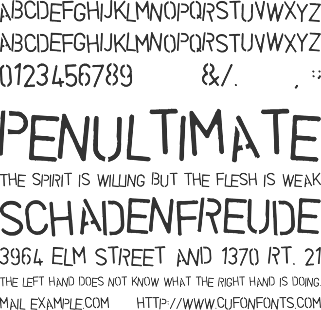 Vegetable font preview