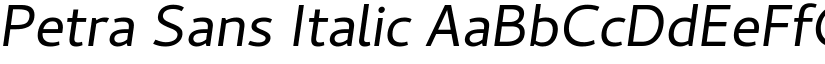 Petra Sans Italic font