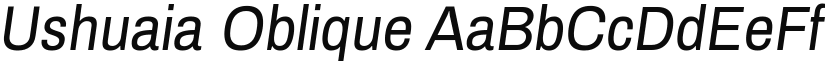 Ushuaia Oblique font