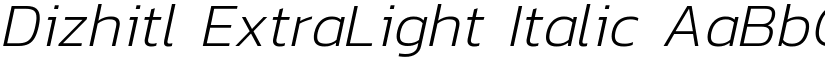 Dizhitl ExtraLight Italic font