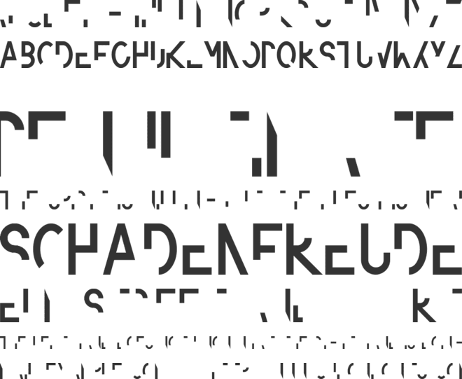 Amputierte font preview