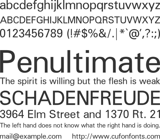 Perun font preview