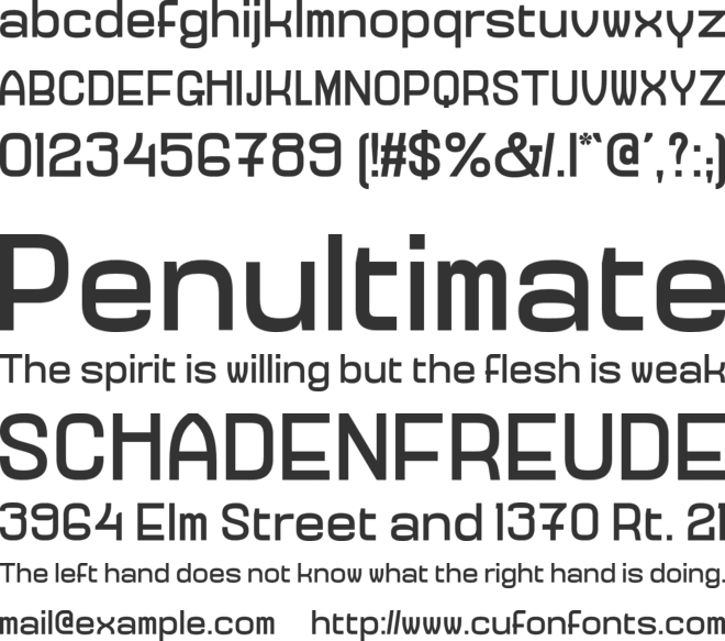 Millimetre font preview