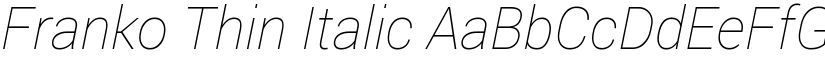 Franko Thin Italic font