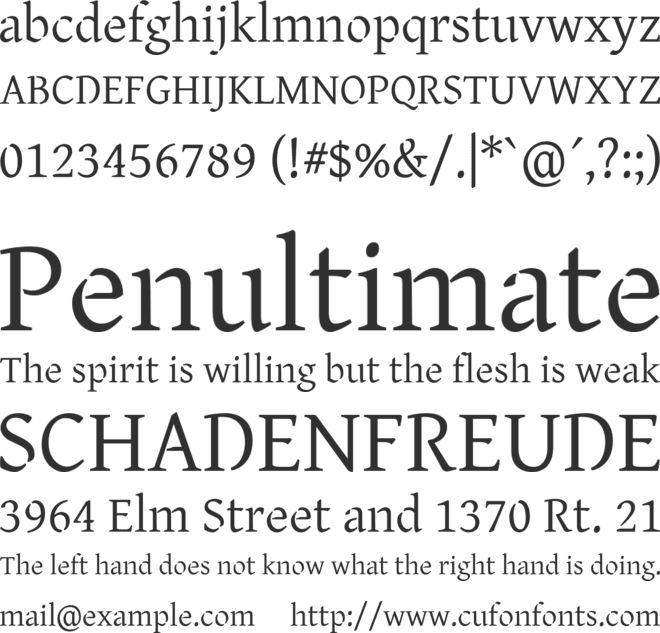 Gentius font preview