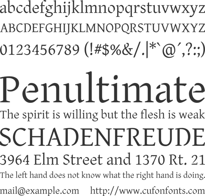 Gentius font preview