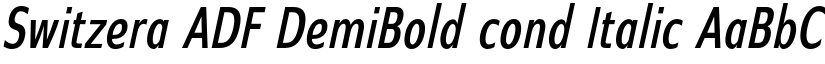 Switzera ADF DemiBold cond Italic font