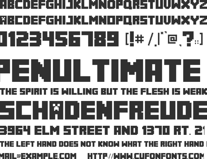 MineCrafter 3 font preview