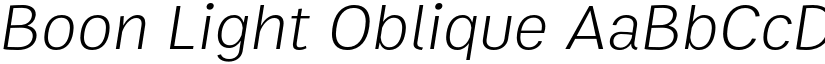Boon Light Oblique font