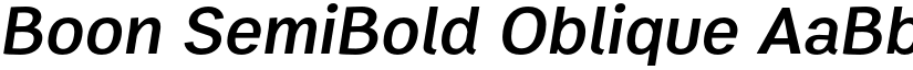 Boon SemiBold Oblique font