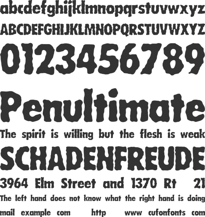 Wobbly BRK font preview