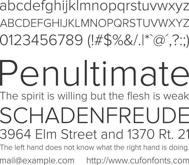 Proxima Nova Lt font preview