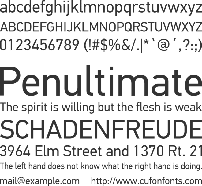 PF DinText Pro font preview