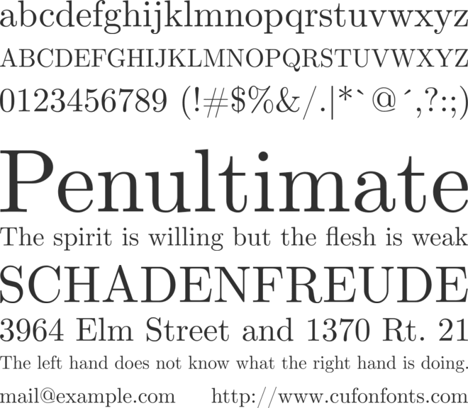 CMU Serif font preview