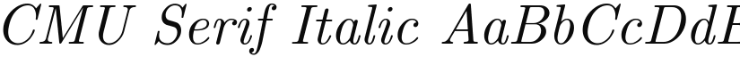 CMU Serif Italic font