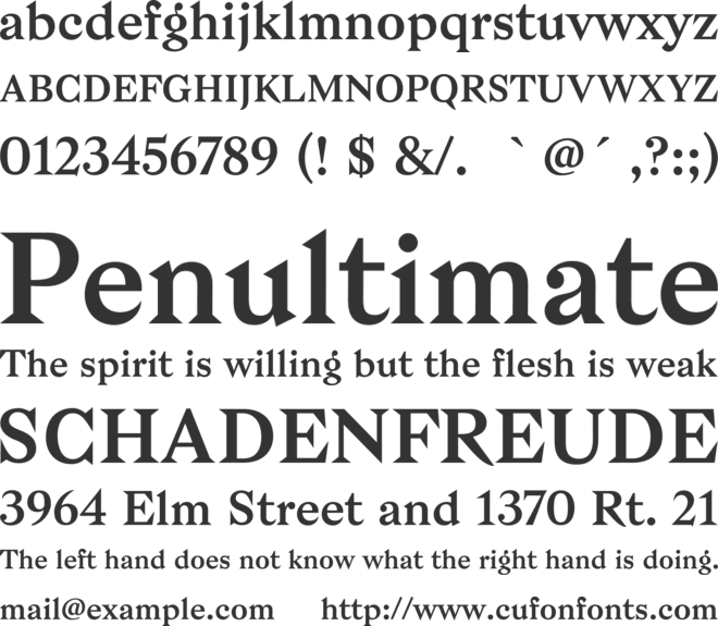 Bagnard font preview