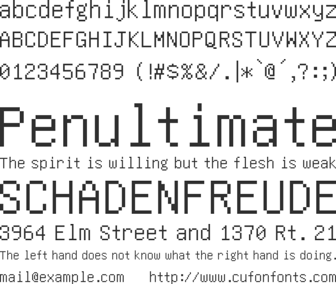 Onli font preview
