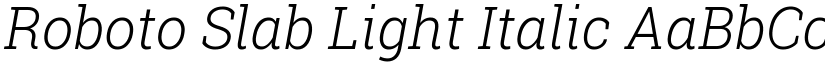 Roboto Slab Light Italic font