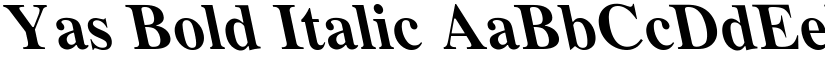 Yas Bold Italic font
